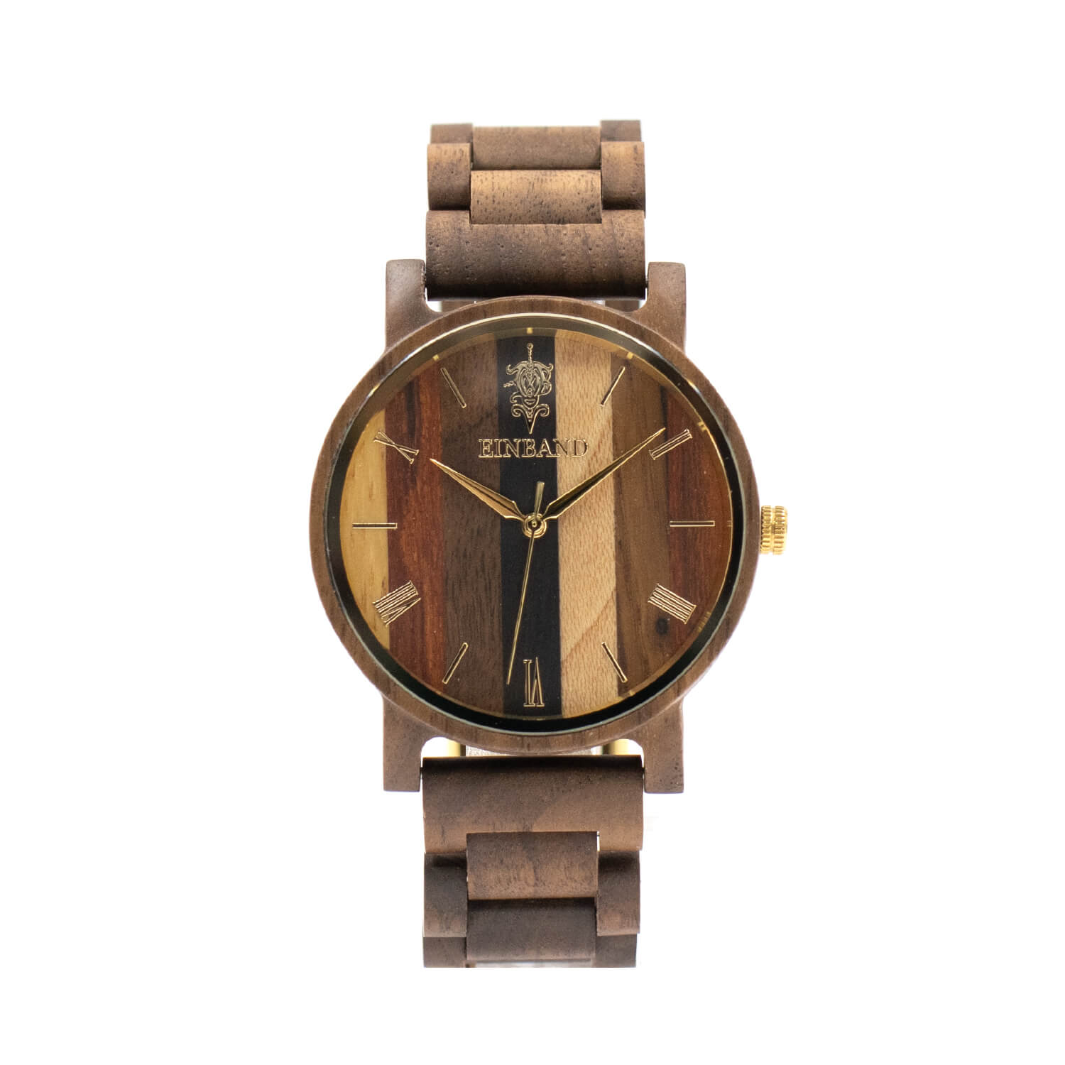 5つの天然木を使用した木製腕時計 40mm 男性向け Reise Mix Wood × Walnut