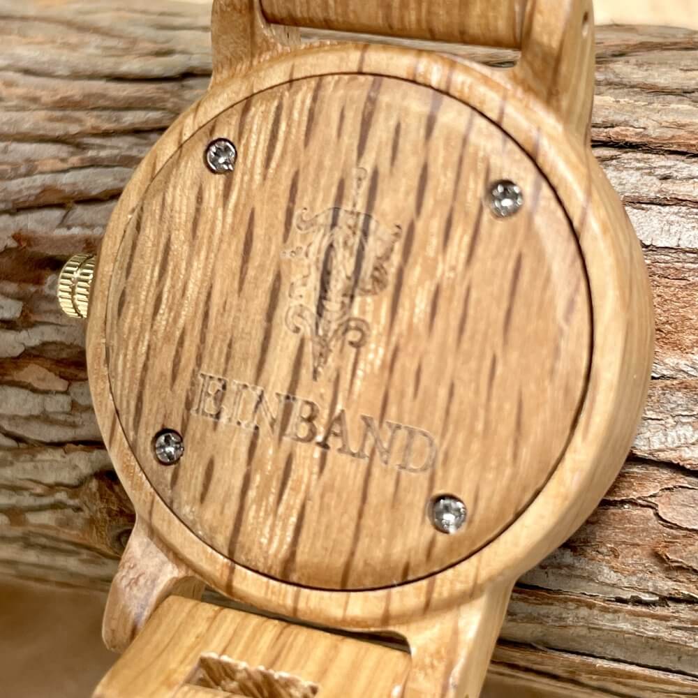 ターコイズの木製腕時計 32mm 女性向け Reise Blue sandstone × Turquoise & Oak Wood