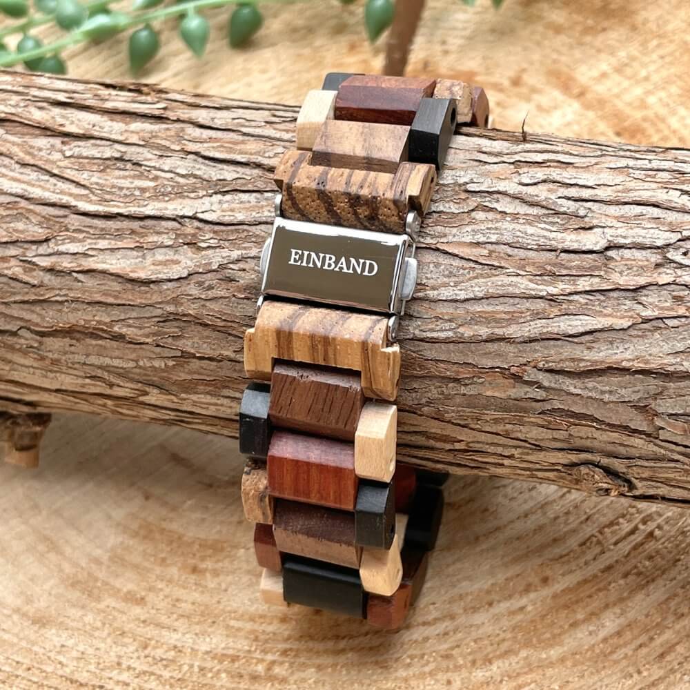 エボニーウッドの木製腕時計 40mm 男性向け Schatz エボニーウッド文字盤