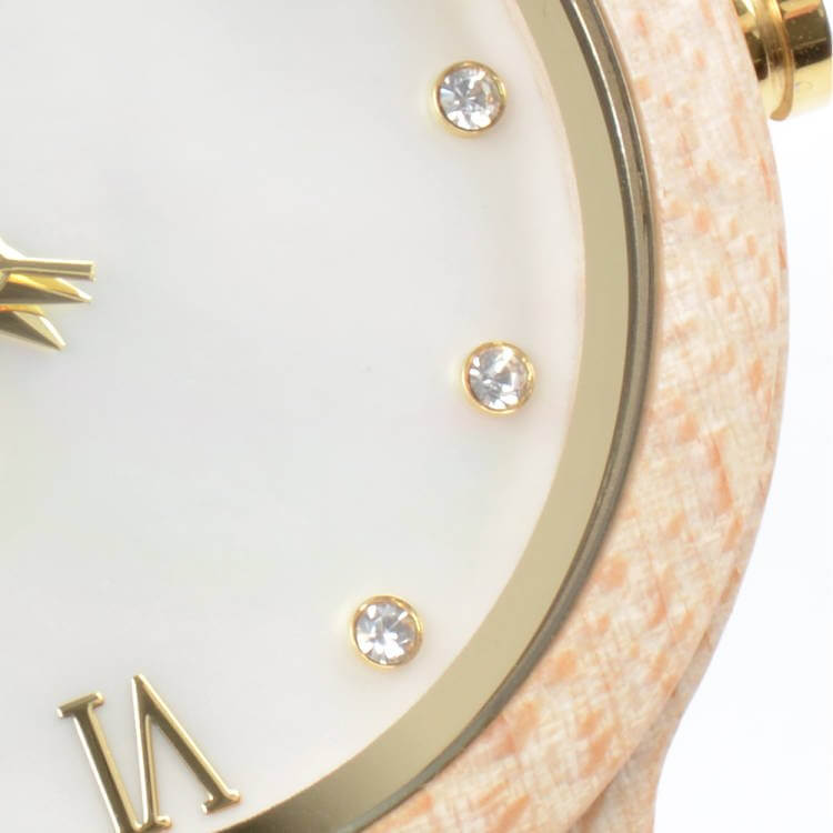 天然貝木製腕時計 34mm 女性向け Prima Maple wood × Mother of pearl