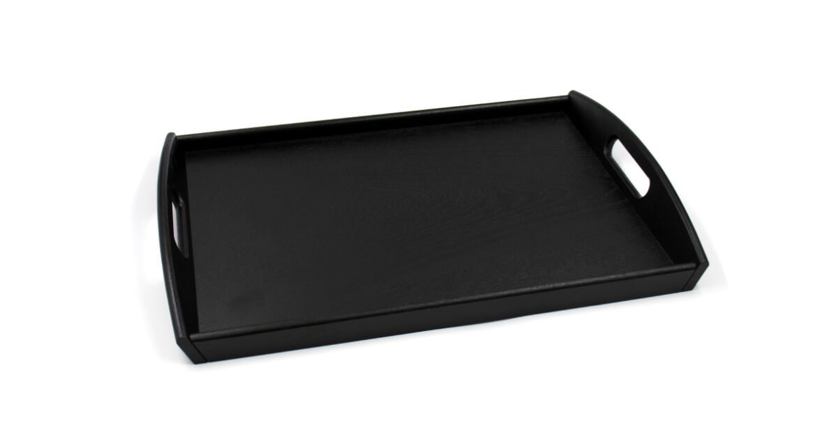 [New product information] Chic textured tray with handle, black 518mm ...