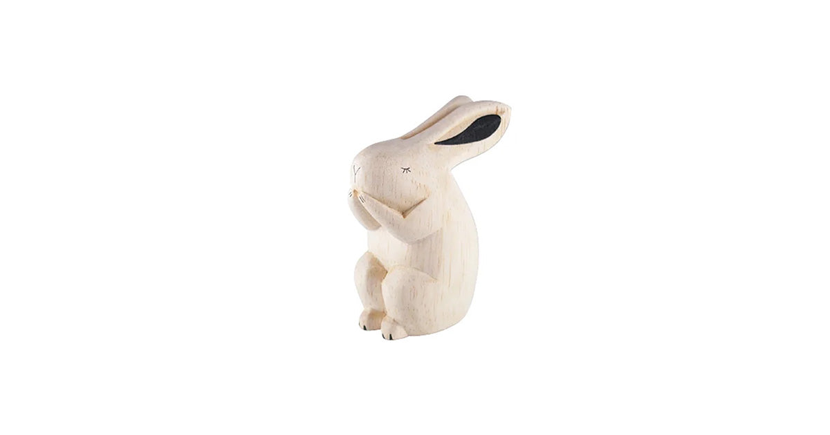 【新商品情報】ぽれぽれ動物 ウサギ 木彫りの動物