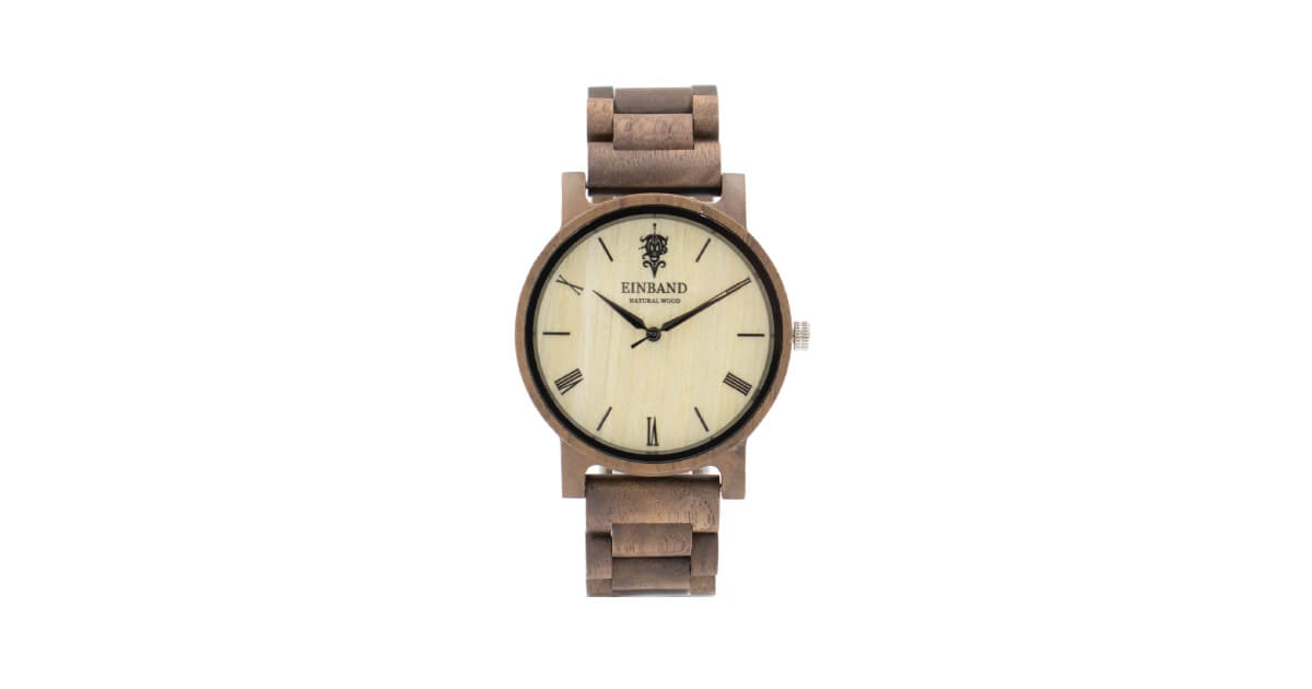 【新商品情報】クルミの木製腕時計 40mm 男性向け Reise Walnut
