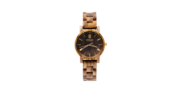 【新商品情報】ゼブラウッドの木製腕時計 32mm 女性向け Reise ZebraWood & Gold