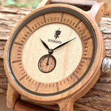 アカシアとメイプルウッドの木製腕時計 40mm 男性向け Mond Acacia & Maplewood