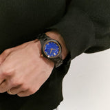 ラピスラズリとエボニーウッドの木製腕時計 34mm 女性向け Prima