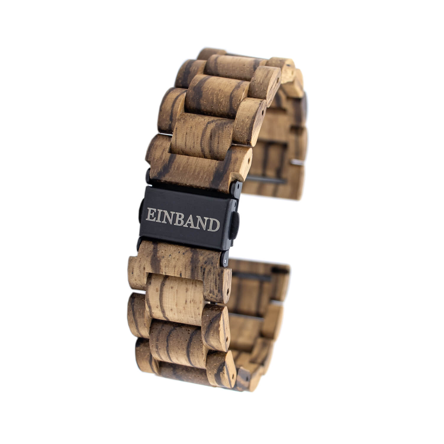 ゼブラウッドの天然木腕時計バンド 20mm幅専用 スマートウォッチ対応