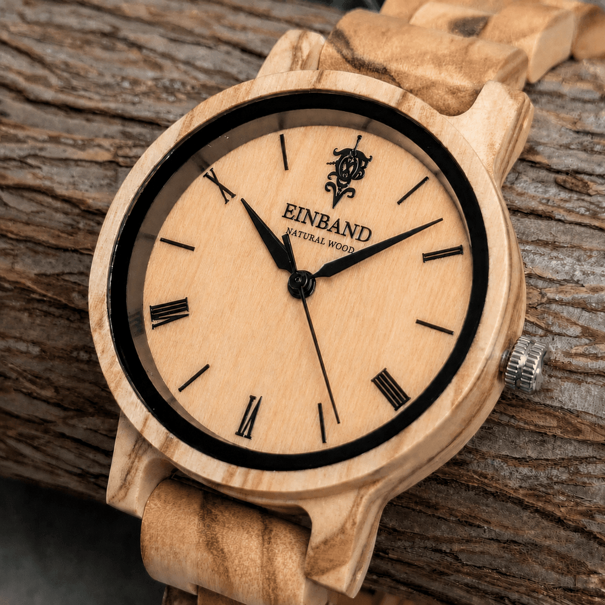 オリーブの木製腕時計 32mm 女性向け Reise Olive
