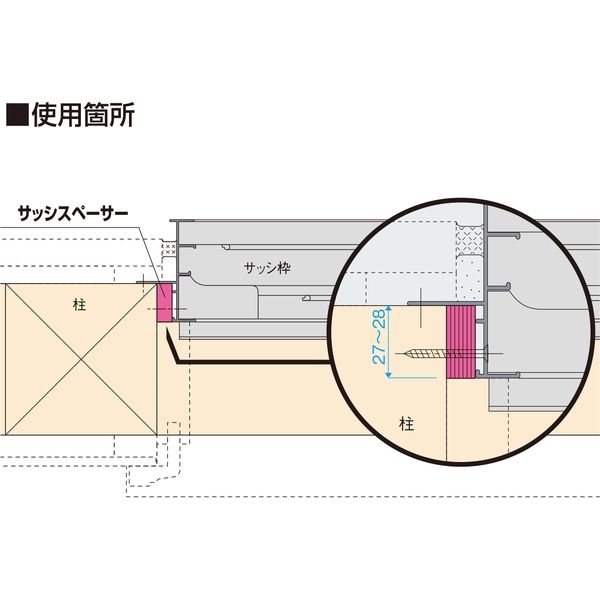 サッシスペーサー10 SUS10 100個