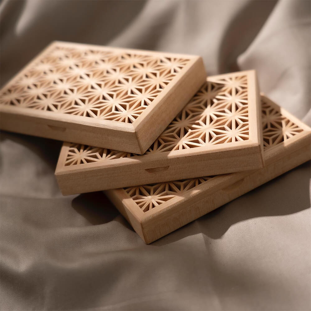Enishi パドック 2023年AW新色 組子細工のカードケース 木製 横型名刺 