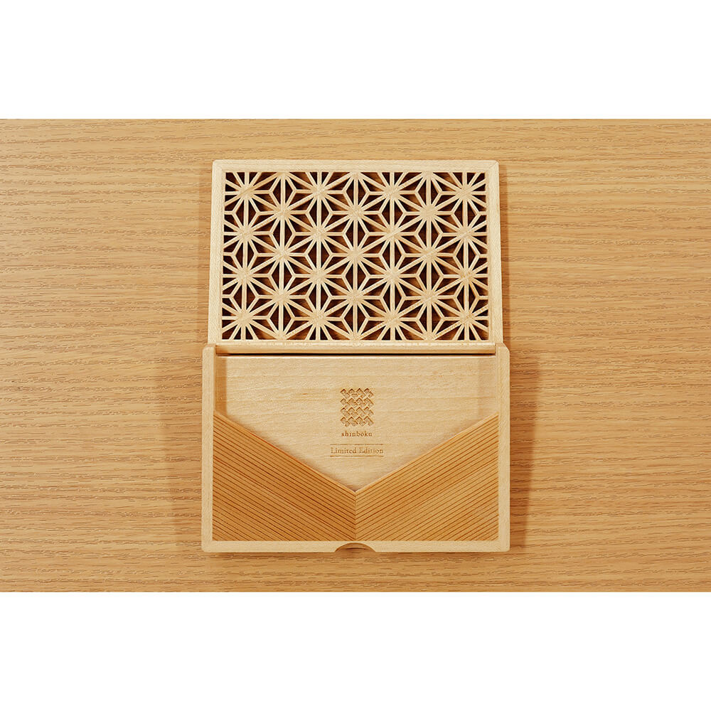 Enishi shinboku 3周年記念モデル 組子細工のカードケース 木製 横型