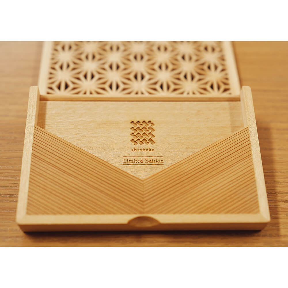 Enishi shinboku 3周年記念モデル 組子細工のカードケース 木製 横型