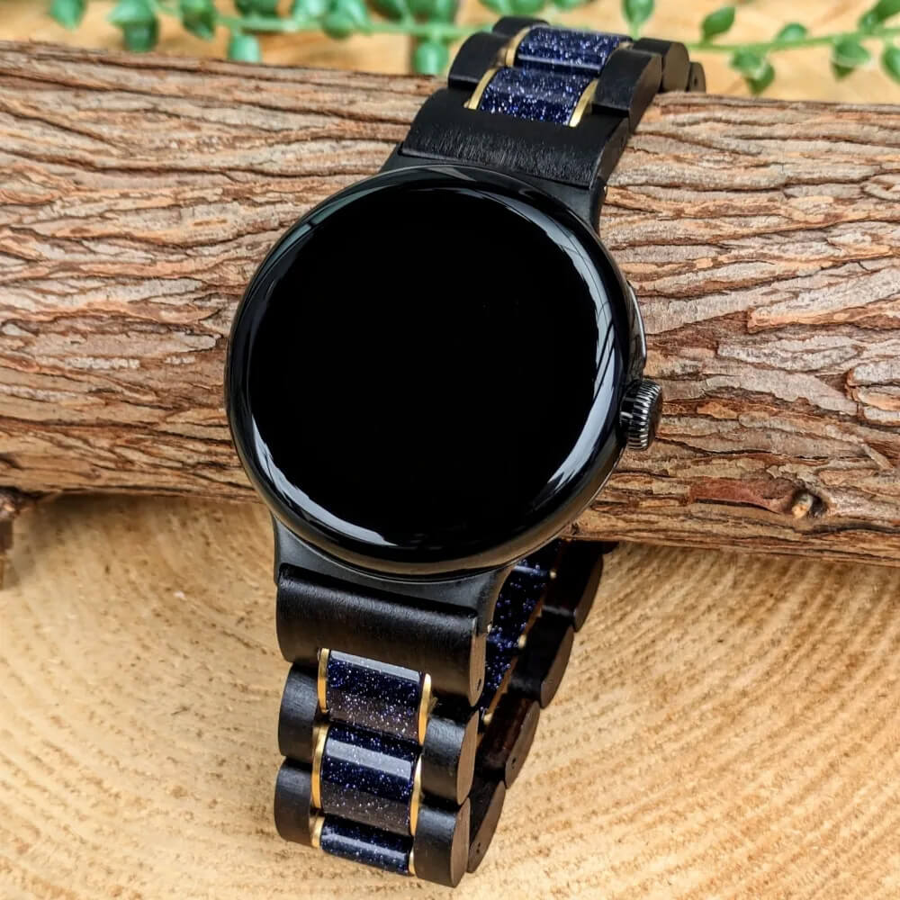 Blue Sandstone and Ebony Wood Google Pixel Watch Band