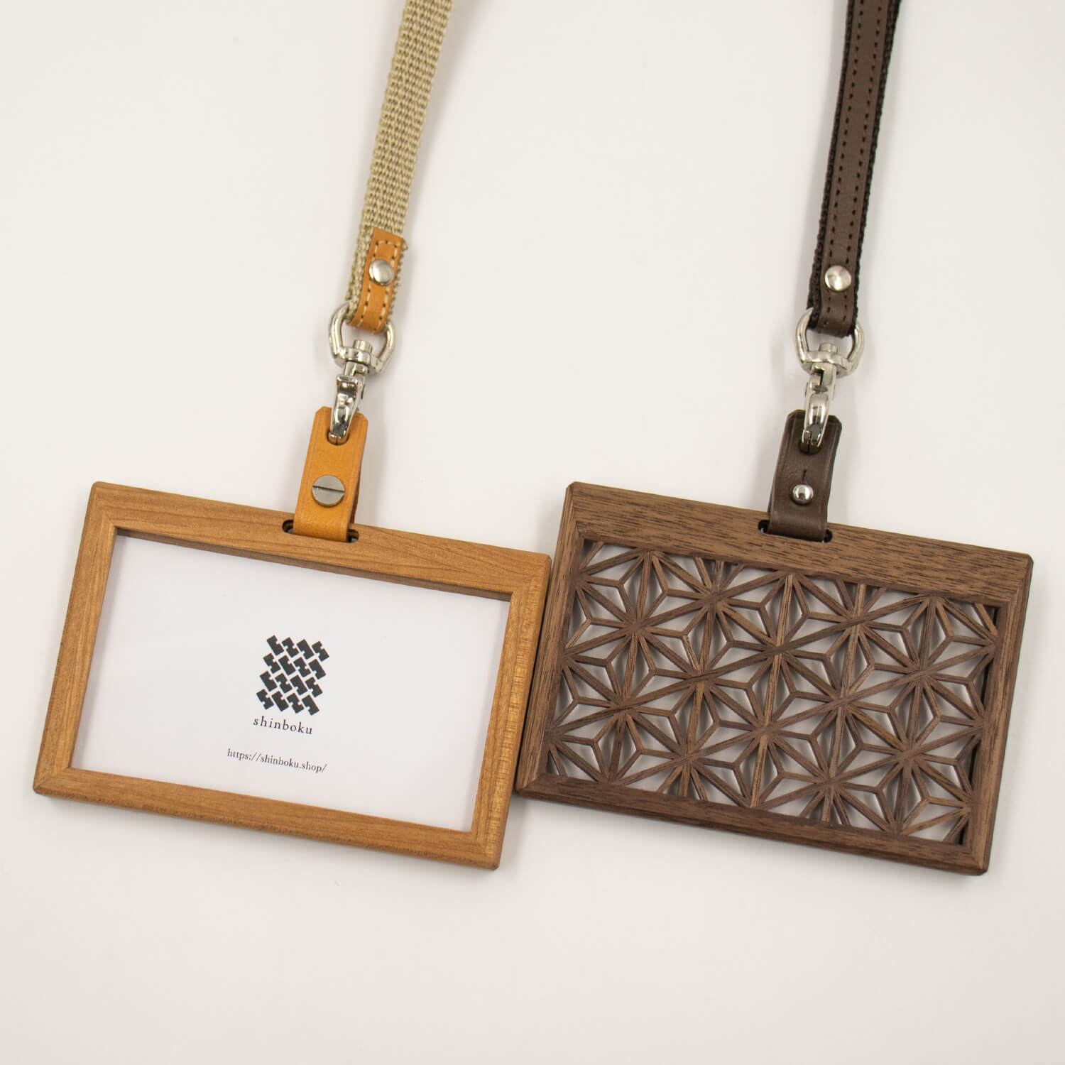 Ichie 組子細工のIDカードケース 木製 横型 カードケース IDケース 