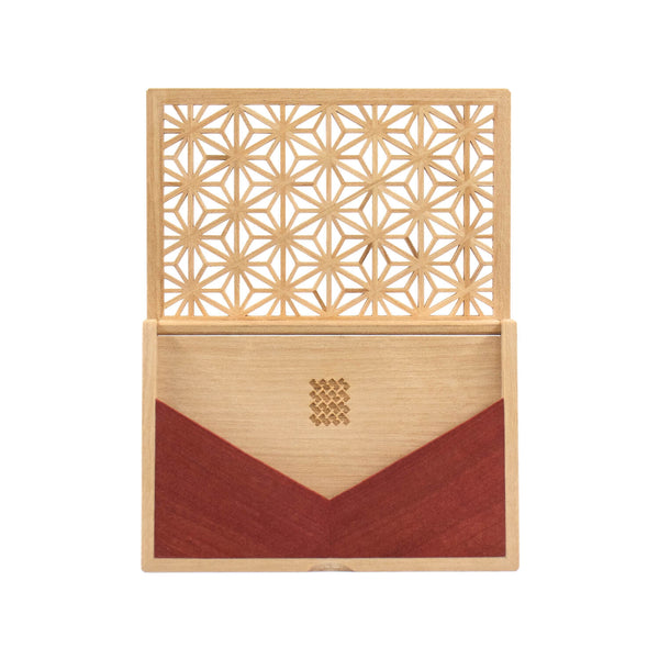 Enishi ピンクアイボリー 組子細工のカードケース