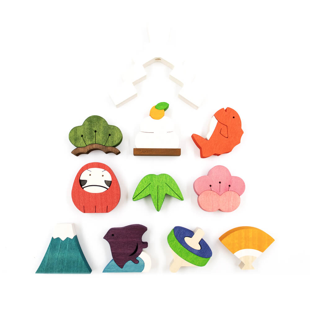 ステージツリー お正月の置物 森林工芸館 新年 縁起物 富士山 達磨