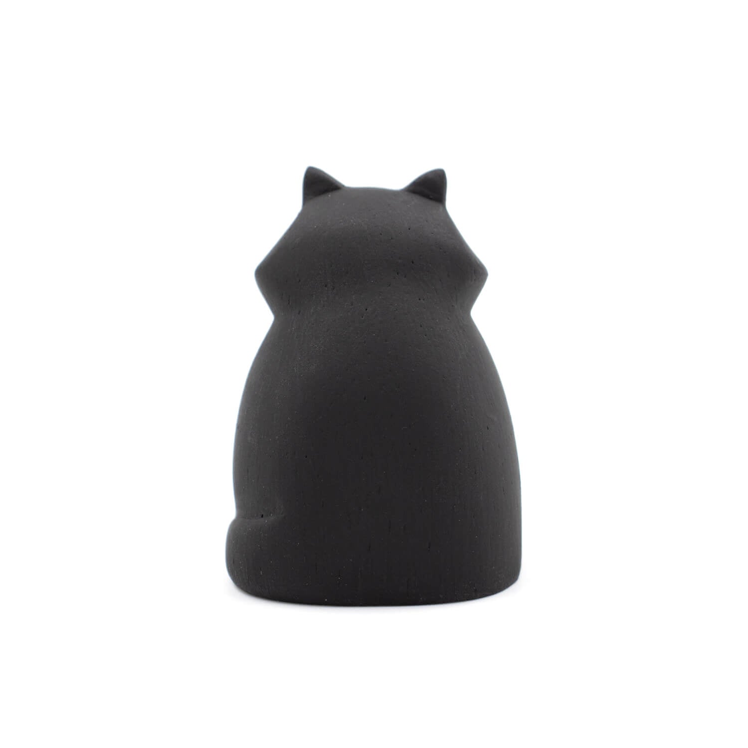 ぽれぽれ動物 ロングヘアハチワレ 木彫りの動物