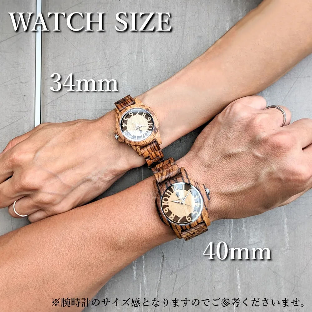 【公式】EINBAND アインバンド ゼブラウッド スケルトン 木製 腕時計 レディース 34mm|木の雑貨とギフト-Mokutopia(モクトピア)公式 ステンレスバックル