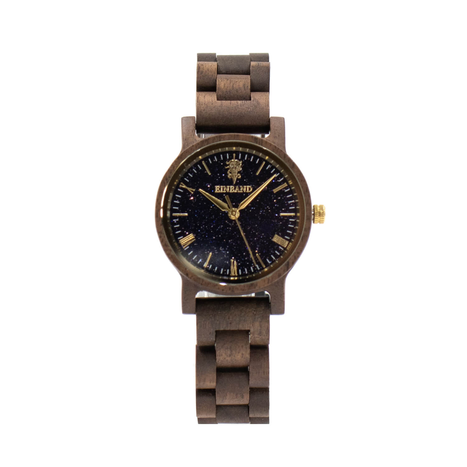 【公式】EINBAND アインバンド ブルーサンドストーン クルミ パワーストーン 木製 腕時計 レディース 32mm クォーツ|木の雑貨とギフト-Mokutopia(モクトピア)公式 チタンバックル(メーカー直送)