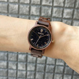 ブルーサンドストーンの木製腕時計 32mm 女性向け Reise Blue sandstone × Walnut