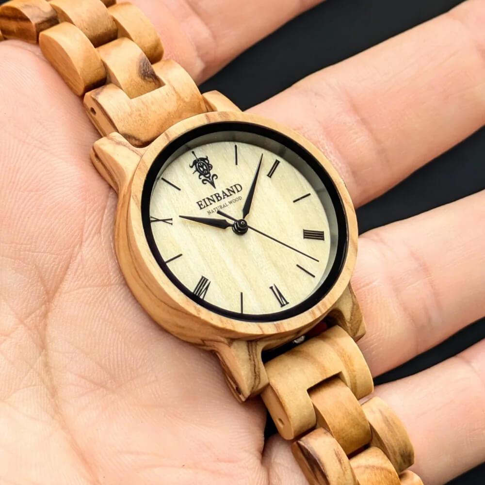 オリーブの木製腕時計 32mm 女性向け Reise Olive