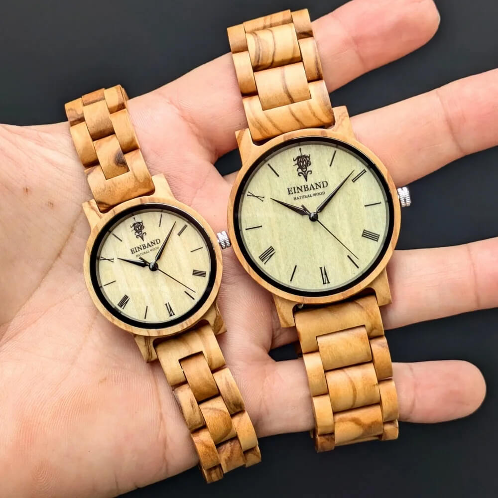 オリーブの木製腕時計 32mm 女性向け Reise Olive