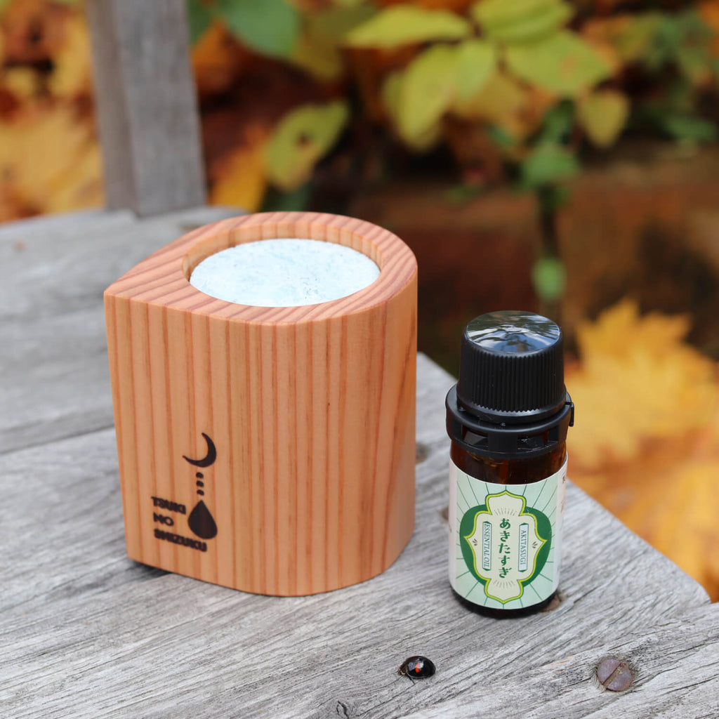 Timber Diffuser Towada Stone and Akita Cedar Aroma Diffuser Drop-shaped Wooden Aroma ...