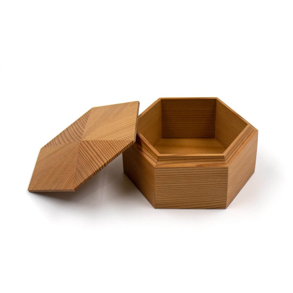 Akita cedar hexagonal confectionery container accessory case storage ...