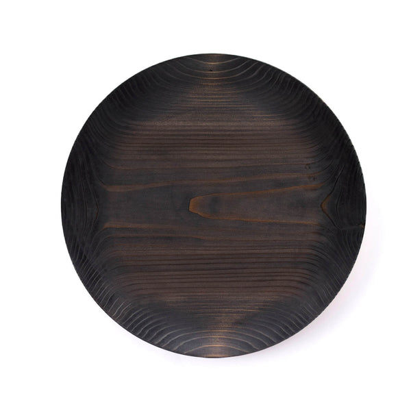 KACOMI 1尺2寸（360mm）秋田杉の木のお皿 1〜2人用 黒