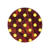 KAVERS 円（黄檗色） 秋田の伝統工芸 樺細工のブローチ Sサイズ