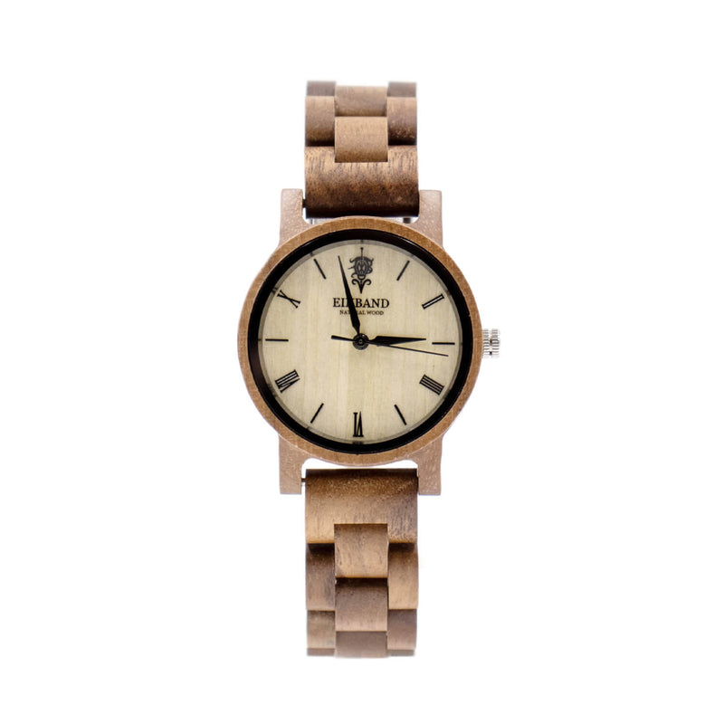 クルミの木製腕時計 32mm 女性向け Reise Walnut