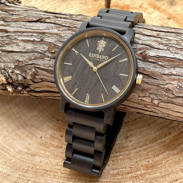 サンダルウッドの木製腕時計 40mm 男性向け Reise SandalWood & Gold