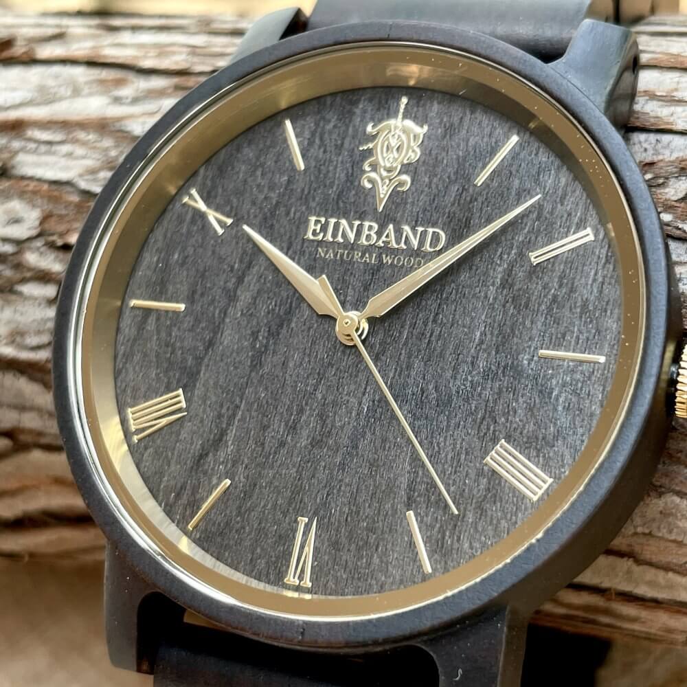 サンダルウッドの木製腕時計 40mm 男性向け Reise SandalWood & Gold