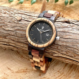 エボニーウッドの木製腕時計 32mm 女性向け Schatz エボニーウッド文字盤