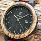 エボニーウッドの木製腕時計 40mm 男性向け Schatz エボニーウッド文字盤